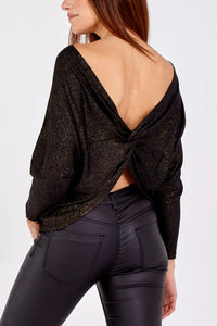 Knotted Back Batwing Top