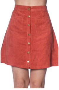 Cord Button Skirt