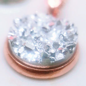 Silver Druzy Pendant Necklace