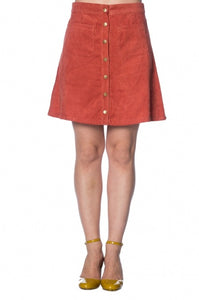 Cord Button Skirt