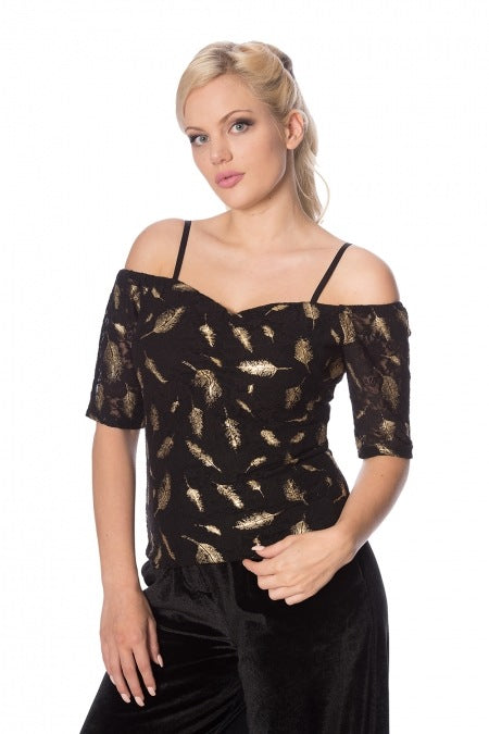 Gold Feather Top