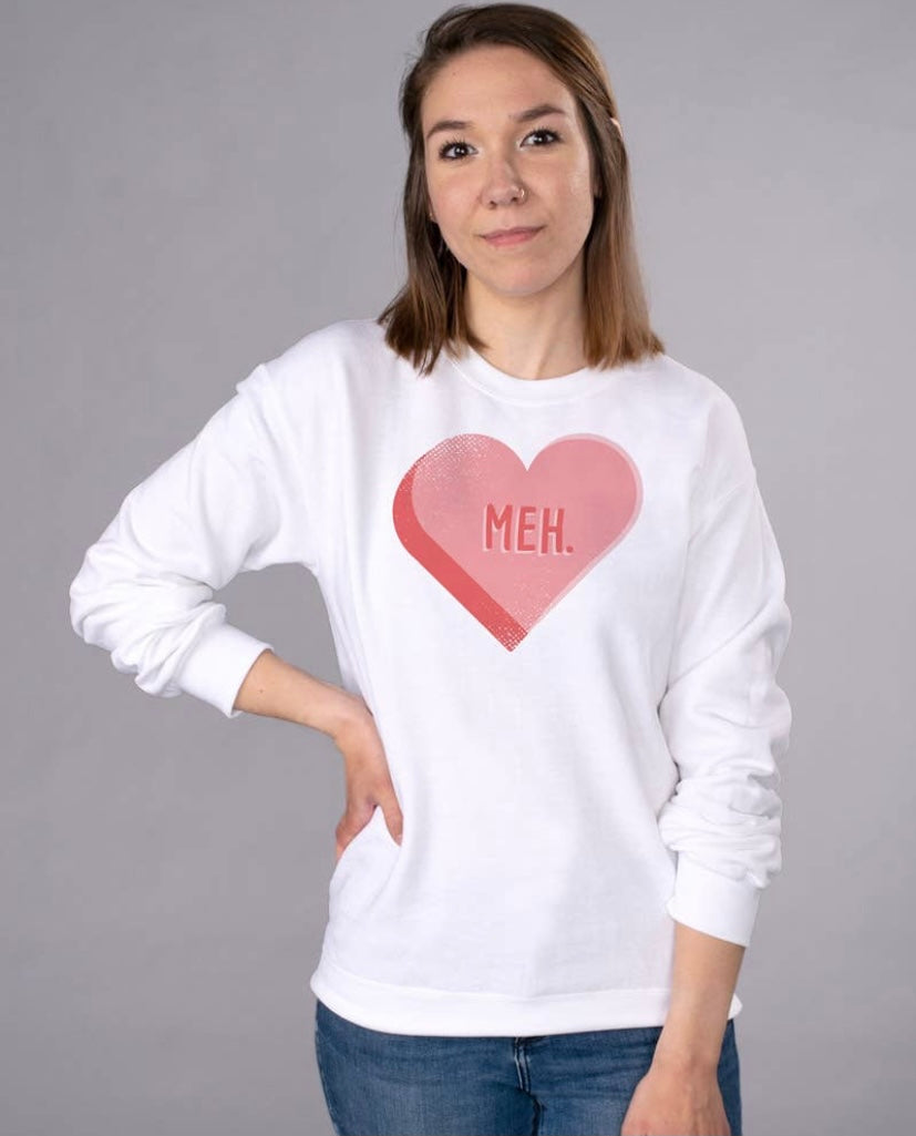 Meh Love Heart Sweatshirt