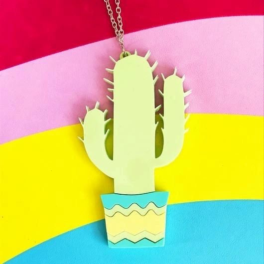 Cactus Acrylic Necklace